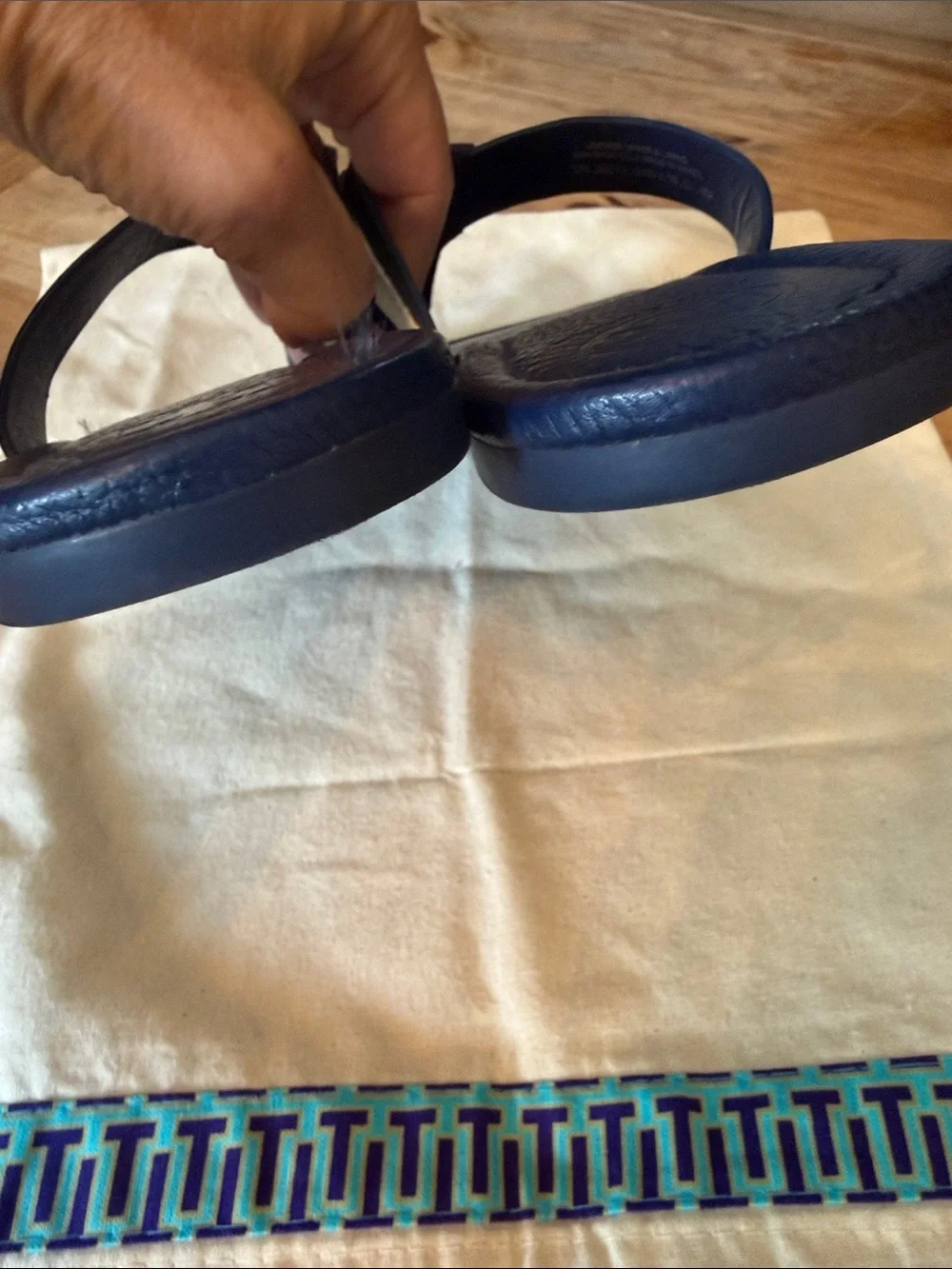 Tory Burch navy leather